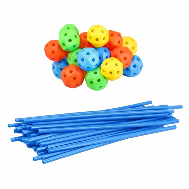 Creative Set of Construction Tubes for Spatial Building 340 pcs.