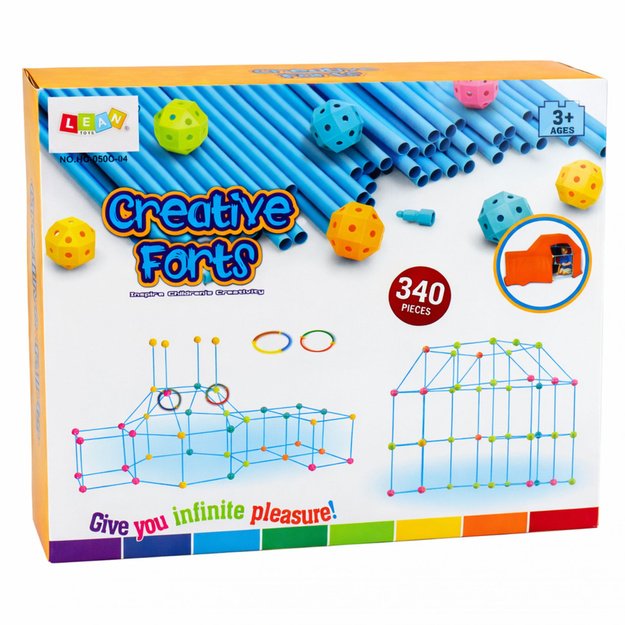 Creative Set of Construction Tubes for Spatial Building 340 pcs.