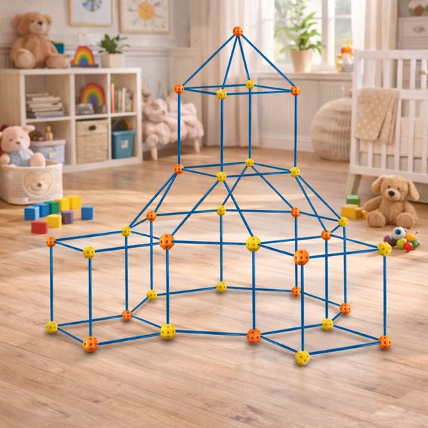 Creative Set of Construction Tubes for Spatial Building 340 pcs.
