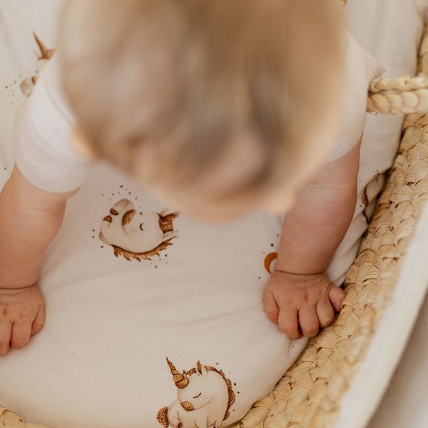 STROLLER BEDSHEET COTTON FOREST BEIGE 35X75