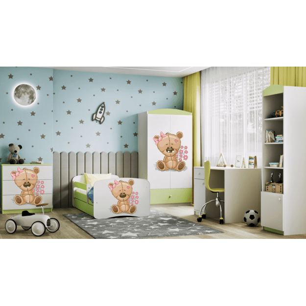 Chest of drawers babydreams green teddybear flowers