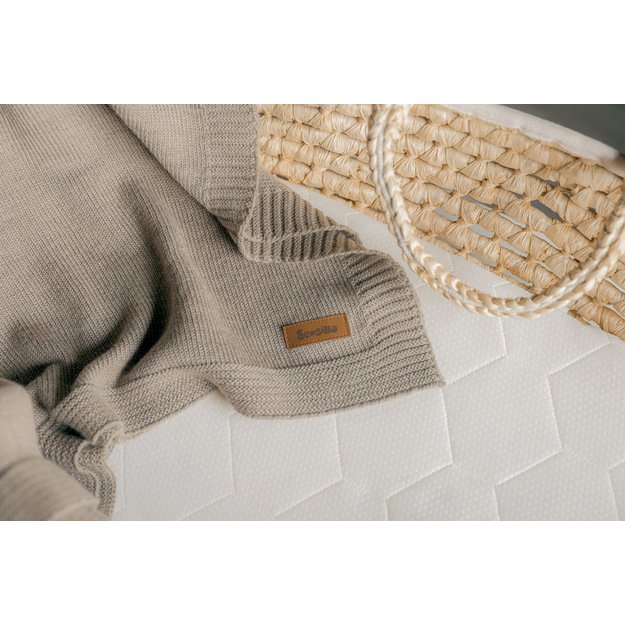 Merino vilnos antklodė 90x75 šviesiai smėlio spalvos