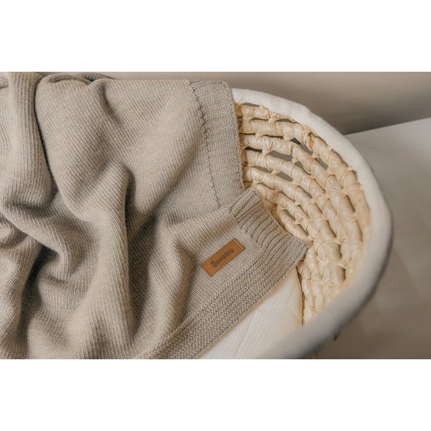 Merino vilnos antklodė 90x75 šviesiai smėlio spalvos