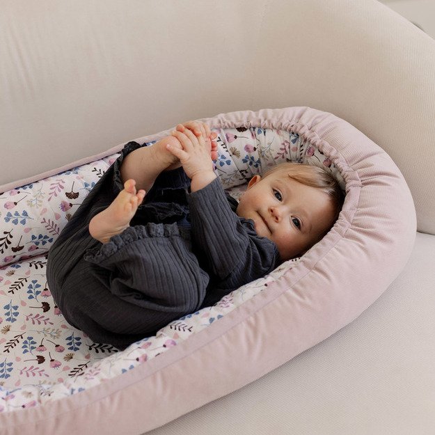 BABY NEST VELVET TWIGS PINK 80X45