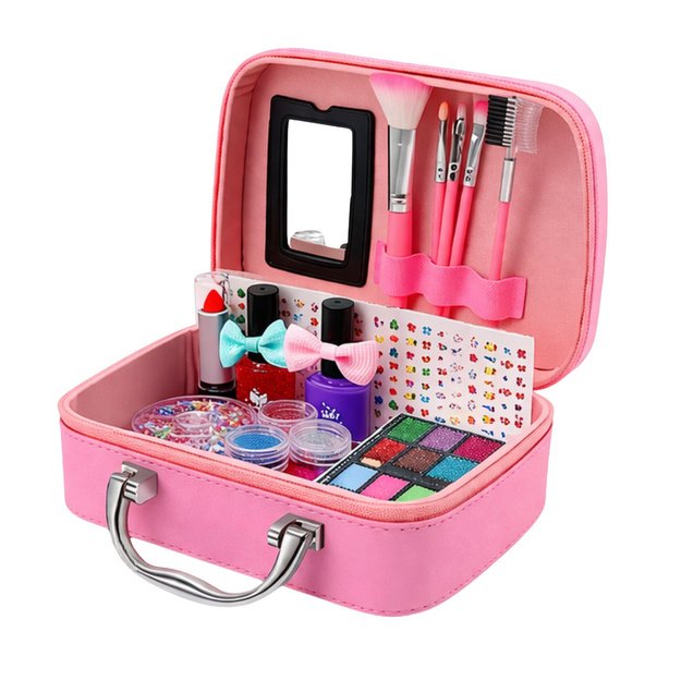 Grožio rinkinys, kosmetikos krepšys vaikams, nagų aksesuarai, džiovintuvas, 20 vnt.