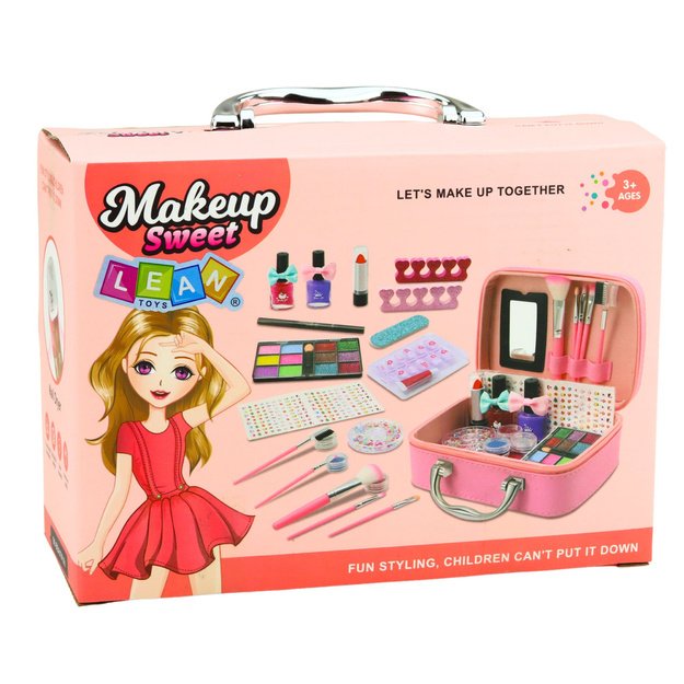 Grožio rinkinys, kosmetikos krepšys vaikams, nagų aksesuarai, džiovintuvas, 20 vnt.