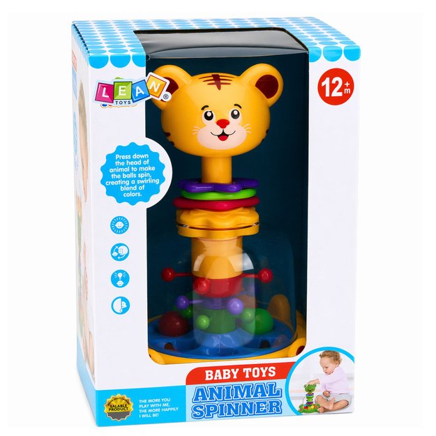 Interactive Tiger Cat Spinning Top with Spinning Balls for Babies