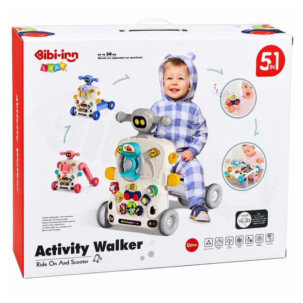 Interactive Educational Bike, Pusher, Table, Scooter 5 in 1 Gray