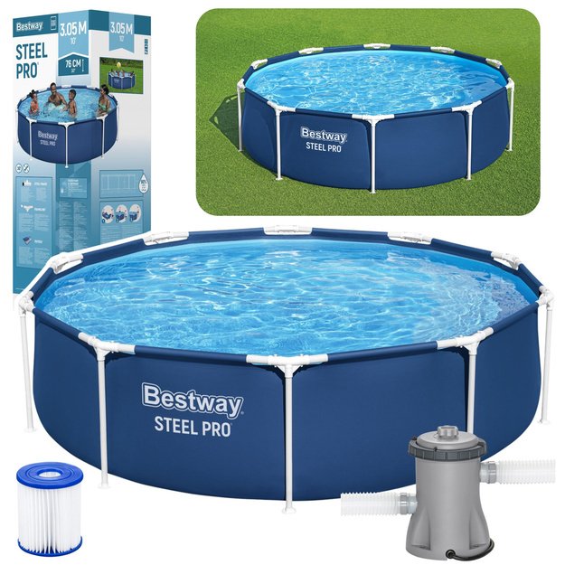 Frame Garden Pool with Pump Blue 305 cm x 76 cm Bestway 56679