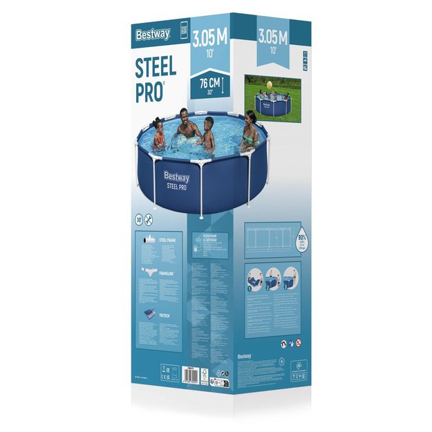 Frame Garden Pool with Pump Blue 305 cm x 76 cm Bestway 56679