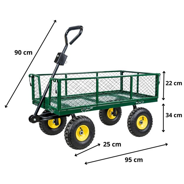 Foldable Garden Transport Cart Steel Trailer 200 kg