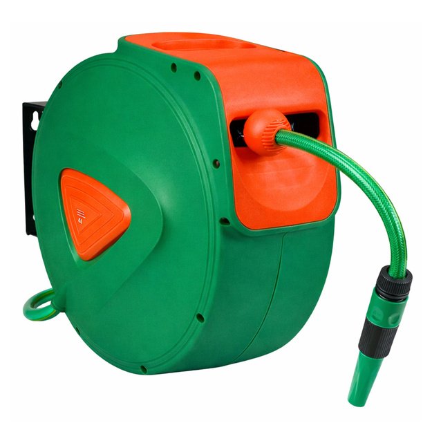 Wall-Mounted Automatic Reel with Garden Hose 30m + 2m