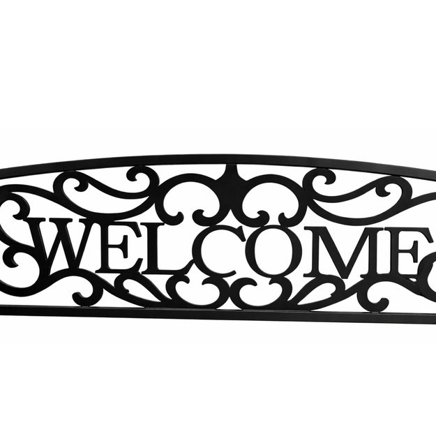WELCOME Garden Bench Terrace Garden Metal 3 Seater Black 127 cm
