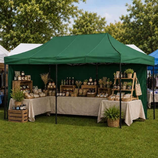 Express Garden Tent Catering Commercial Pavilion Green 3x6 M