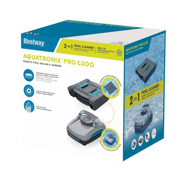 2-in-1 AquaTronix Pro G300 Bestway 58942 Pool Vacuum Cleaner Robot