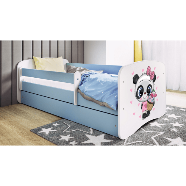 Lova babydreams blue panda su stalčiumi be čiužinio 180/80