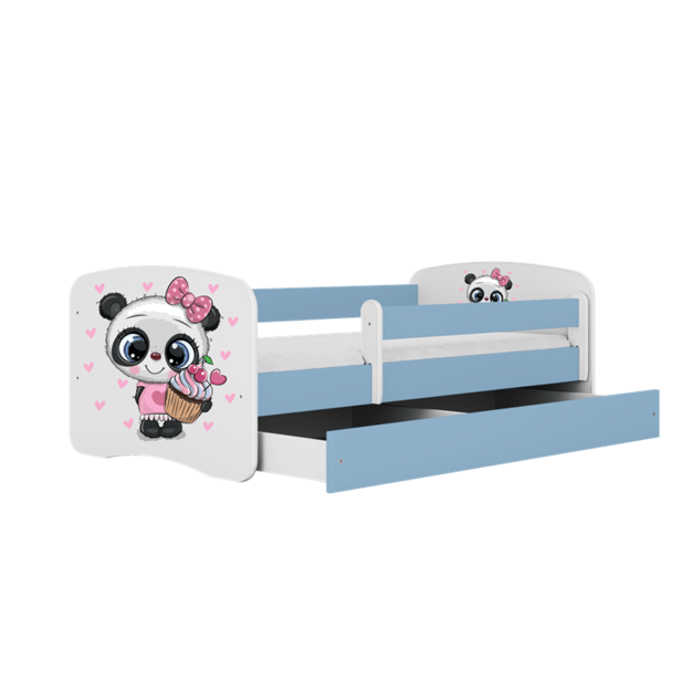Lova babydreams blue panda su stalčiumi be čiužinio 180/80 3
