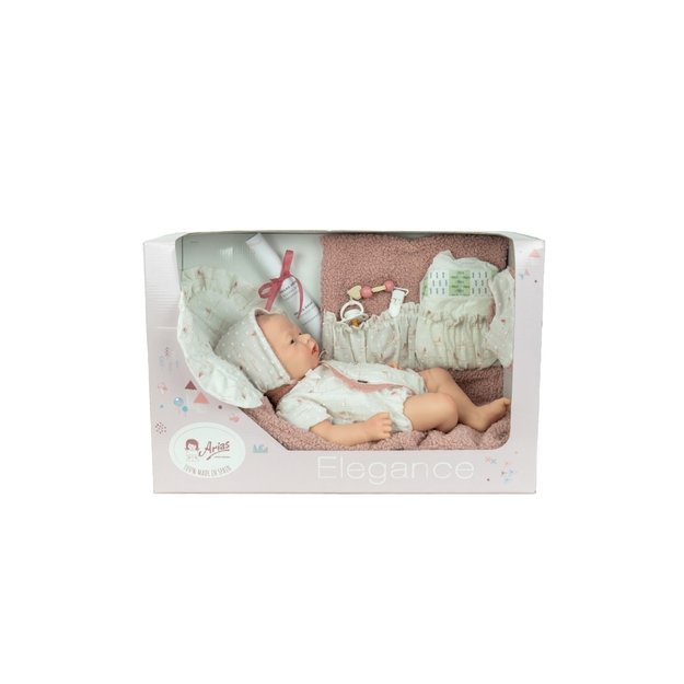 Arias silikoninė Reborn lėlė kūdikėlis, mergaitė 40 cm