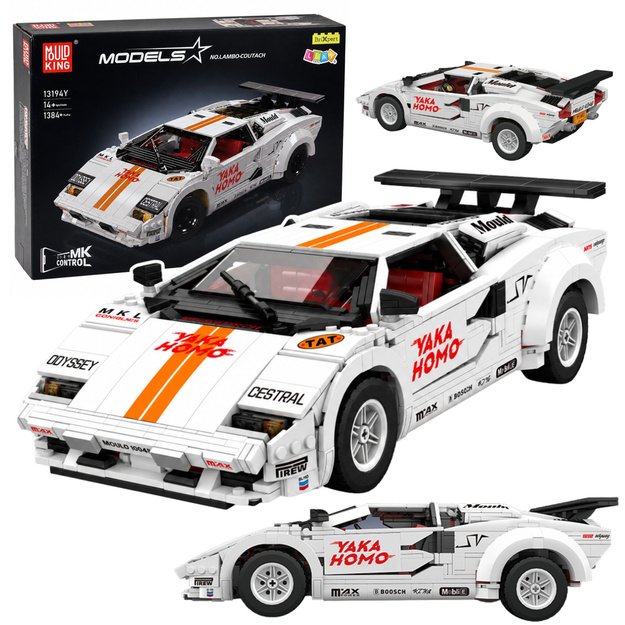 RC-Ferngesteuerte Sportwagen-Bausteine ​​Wei&szlig; 1384 Teile.
