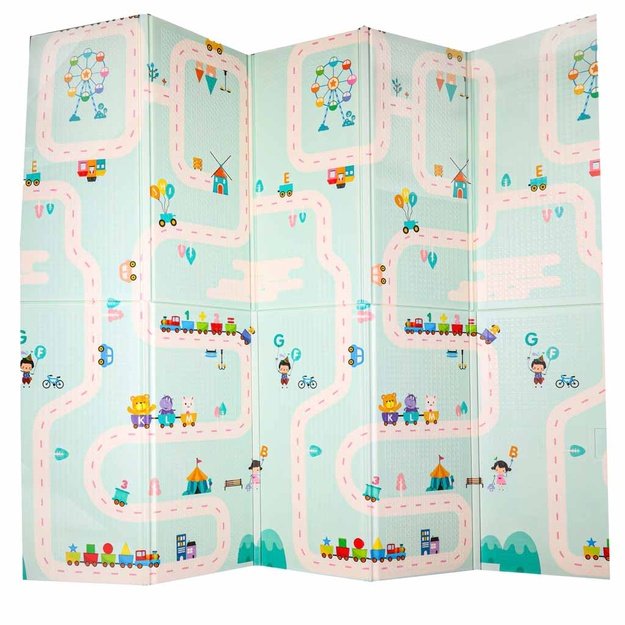 Mata edukacyjna piankowa dwustronna składana pandy ulica 180 x 200cm