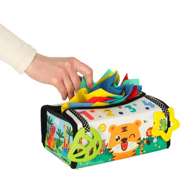 Sorter pudełko z chusteczkami sensoryczne montessori mata 2w1