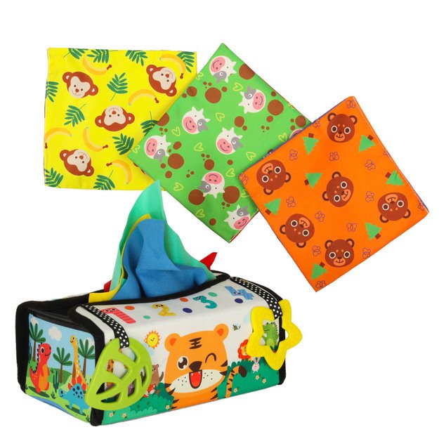 Sorter pudełko z chusteczkami sensoryczne montessori mata 2w1