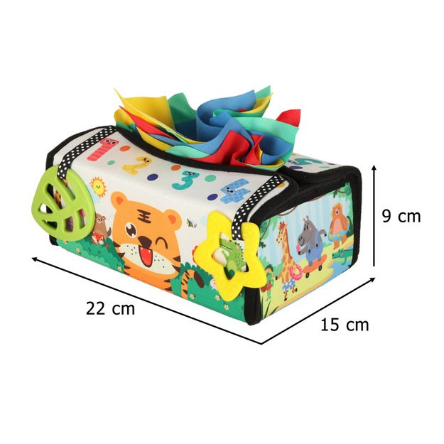 Sorter pudełko z chusteczkami sensoryczne montessori mata 2w1