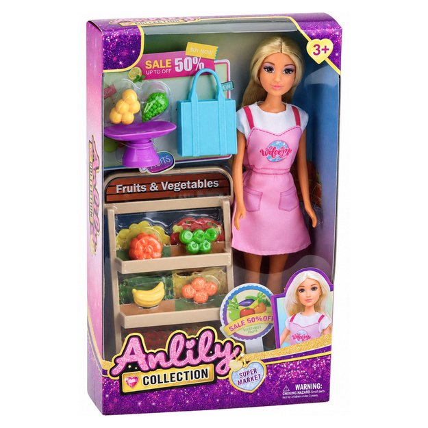 Anlily Doll Vegetable and Fruit Seller Shop Accessories Set