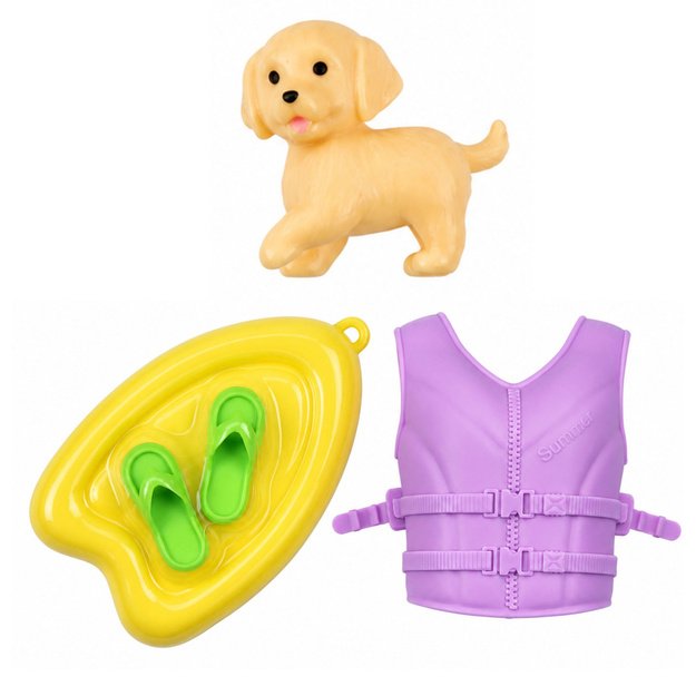 Anlily Doll in a Motorboat Dog Puppy Vest Board Accessories Set