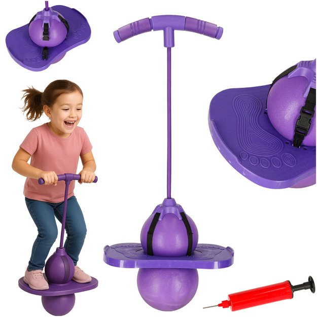 Vaikų pogo balansinis megztinis violetinės spalvos