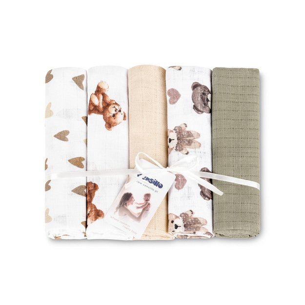 TETRA DIAPER 70X80 5-PACK TEDDY BEIGE