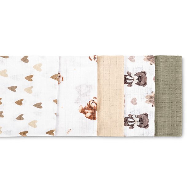 TETRA DIAPER 70X80 5-PACK TEDDY BEIGE