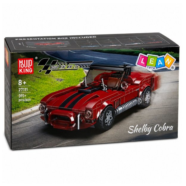 Construction Bricks Classic Car S.Cobra Red Display Case 391 pcs.