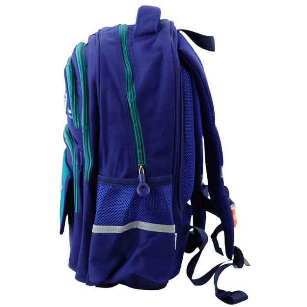  Rinnarihmaga laste koolikott, tumesinine/roheline, 20 l, 38 cm