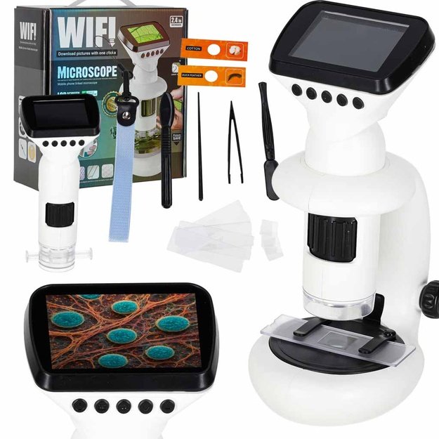 Skaitmeninis elektroninis mikroskopas wifi USB ekranas LCD 200x 1000x priedai