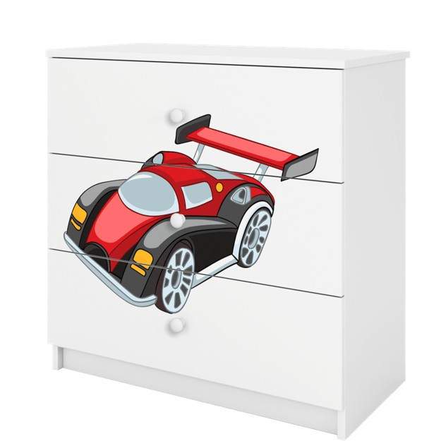 Chest of drawers babydreams white racing car