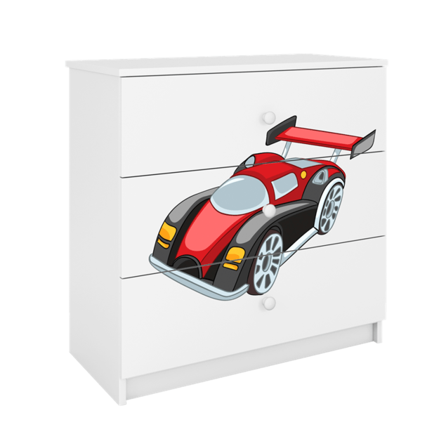 Chest of drawers babydreams white racing car