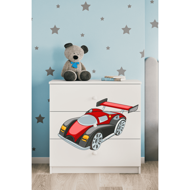 Chest of drawers babydreams white racing car