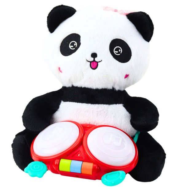 Plush Panda With Drums Mascot Cuddly Toy Lights Sounds 1