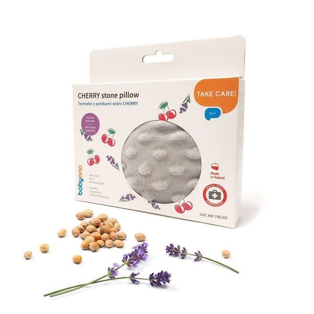 796/02 HOT WATER BOTTLE WITH CHERRY SEEDS GRAY