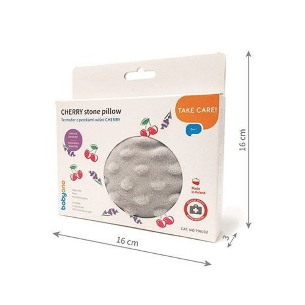 796/02 HOT WATER BOTTLE WITH CHERRY SEEDS GRAY