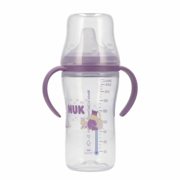 NUK „Perfect Match“ mokomasis buteliukas, 260 ml, „Begemotas“