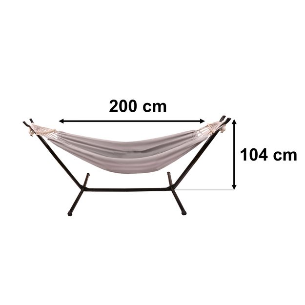 Sodo hamakas su rėmu dviejų asmenų sūpynės stovas hamakas stovas didelis stiprus + dangtis 200cm 100kg