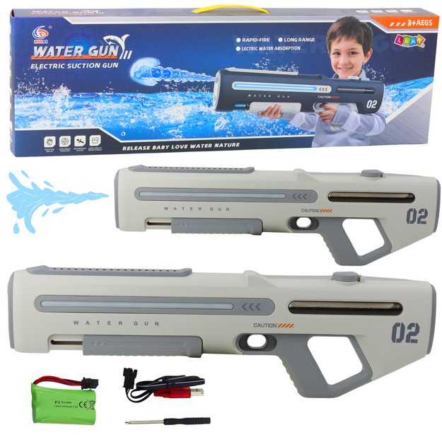 Electric Automatic Water Gun Rifle White Gray 1000ml 61cm