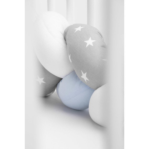 Braided Crib Bumpers 210 cm – stars blue