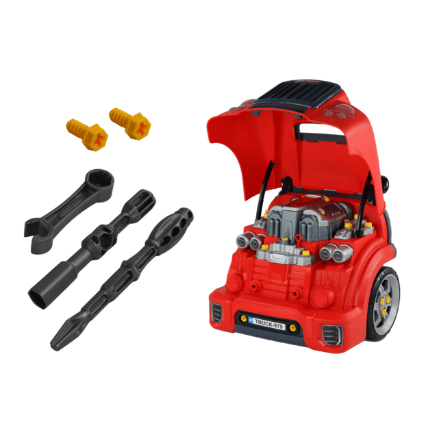 Workshop Engine Truck Disassembly DIY Kit Red 2