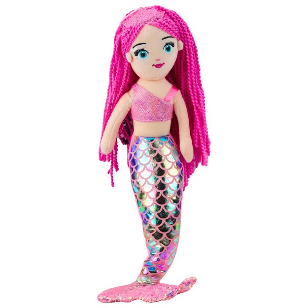 Plush Mermaid Cuddly Toy Holographic Tail Pink 48cm 1
