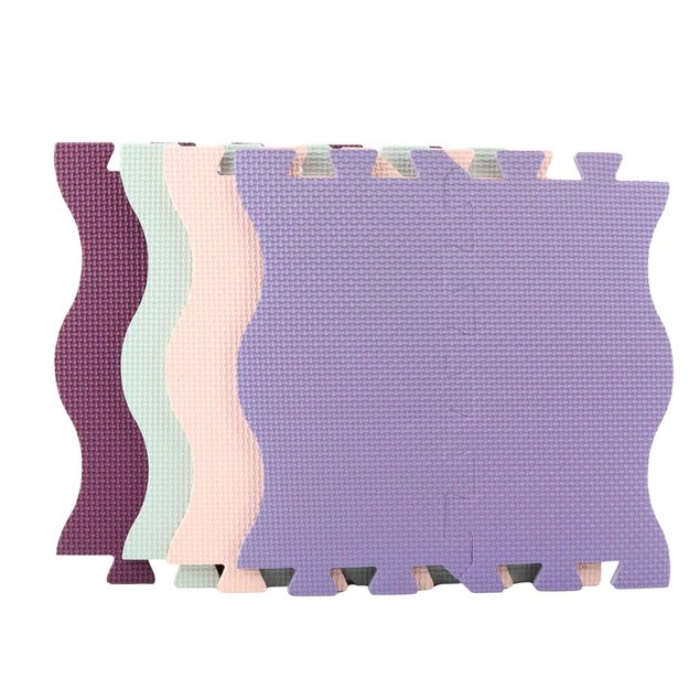Soft Puzzle Mat Educational Playpen EVA Foam Pink Purple 25pcs 2