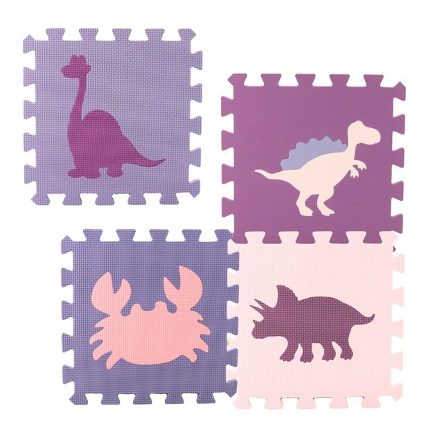 Soft Puzzle Mat Educational Playpen EVA Foam Pink Purple 25pcs 1