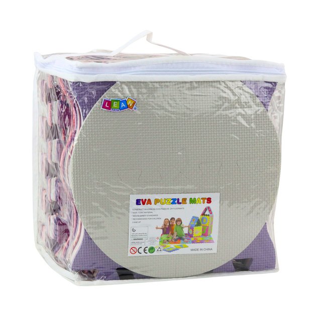 Soft Puzzle Mat Educational Playpen EVA Foam Pink Purple 25pcs 3